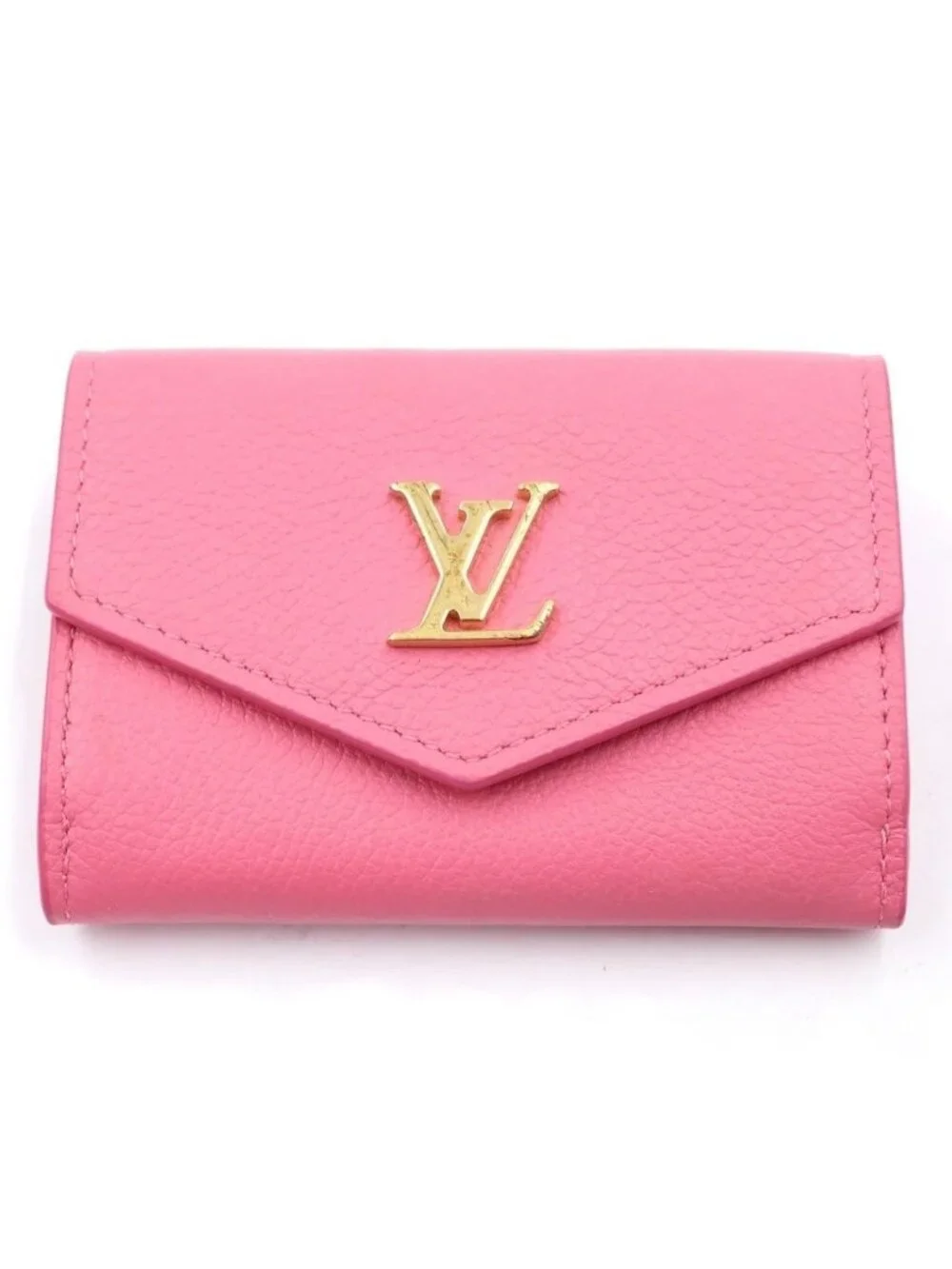 Louis Vuitton Portefeuille Lock Mini Trifold Wallet Compact Punch Pink